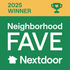 The official Nextdoor 2025 Neighborhood Faves winner badge awarded to SwiftPro