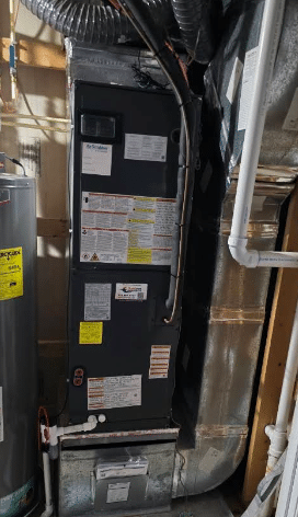 Air handler with new refrigerant lines installed by SwiftPro in Northern Virginia