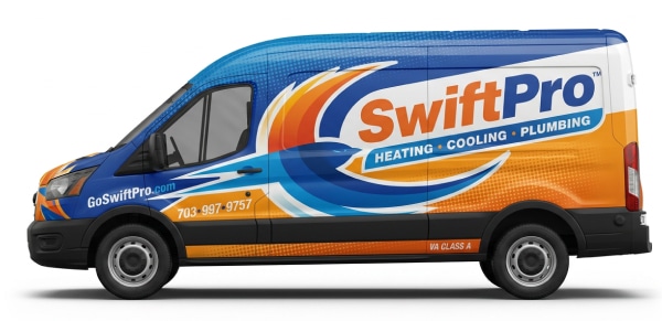 SwiftPro Heating, Cooling and Plumbing service van
